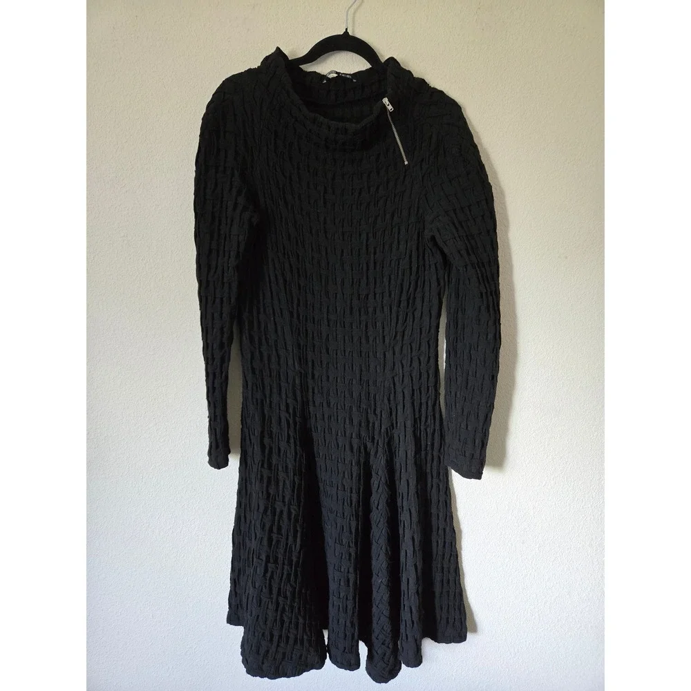 Rostfrei Anett Rostel Black Textured Dress Avant Garde Art To Wear Lagenlook